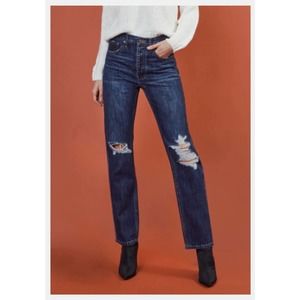 KanCan Women's 28 Boyfriend Jeans Ultra High Rise Distressed Straight Leg 90's